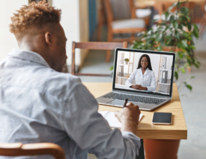 a patient talks to a doctor virtually about Second Opinions for Rare and Complex Conditions